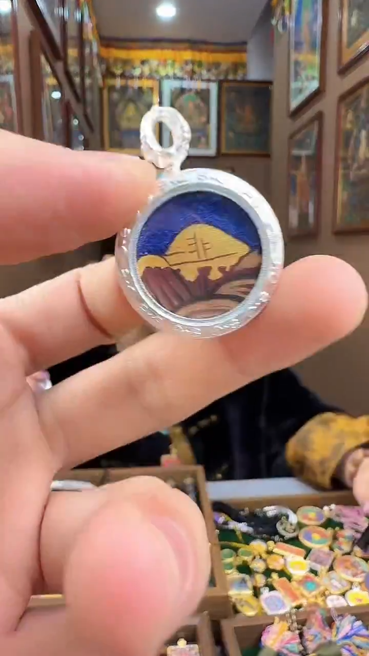 吊坠冈仁波齐山-热贡纯手绘唐卡