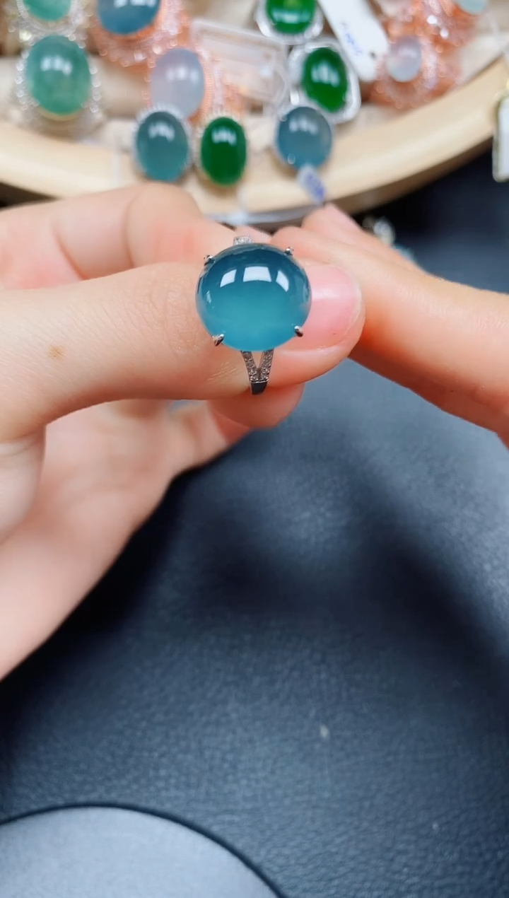 【闪购商品】翡翠戒指银S925镶嵌翡翠