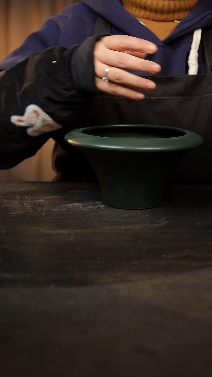 【闪购商品】瓷片泥泥手工花盆口14高10