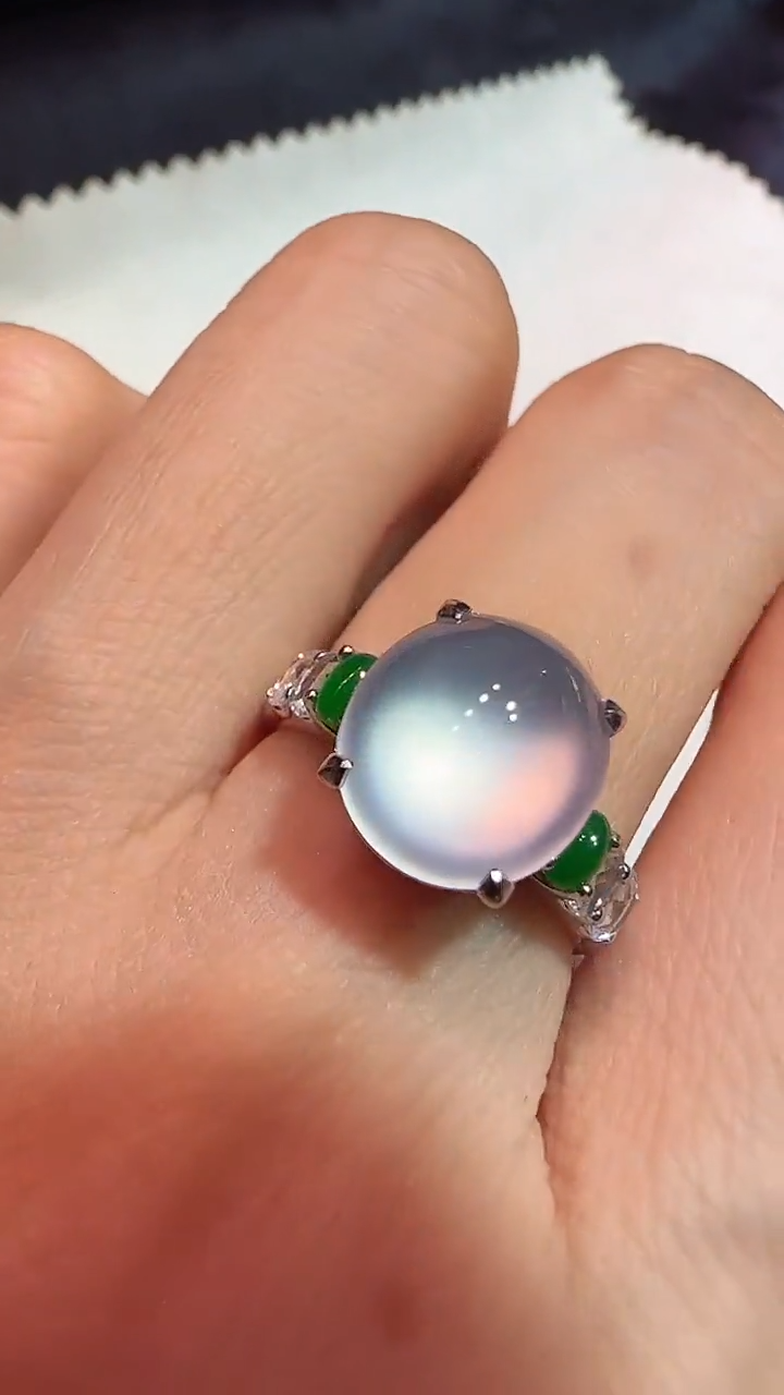 【闪购商品】翡翠戒指18K金镶嵌戒指