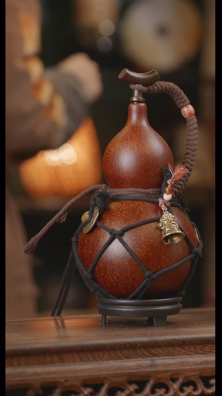 【闪购商品】253号精品天然大漆工艺防渗内胆酒葫芦~