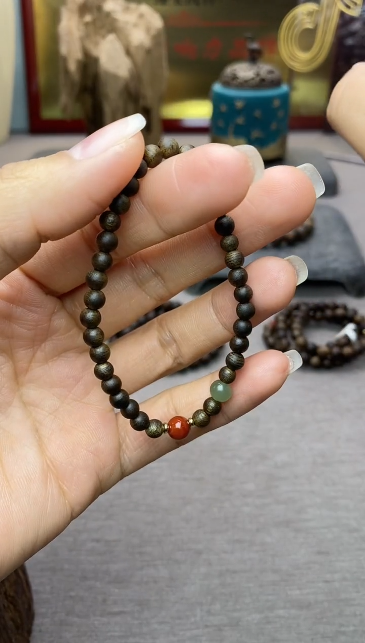 【闪购商品】沉香手串芽庄白棋楠04单圈＋配饰