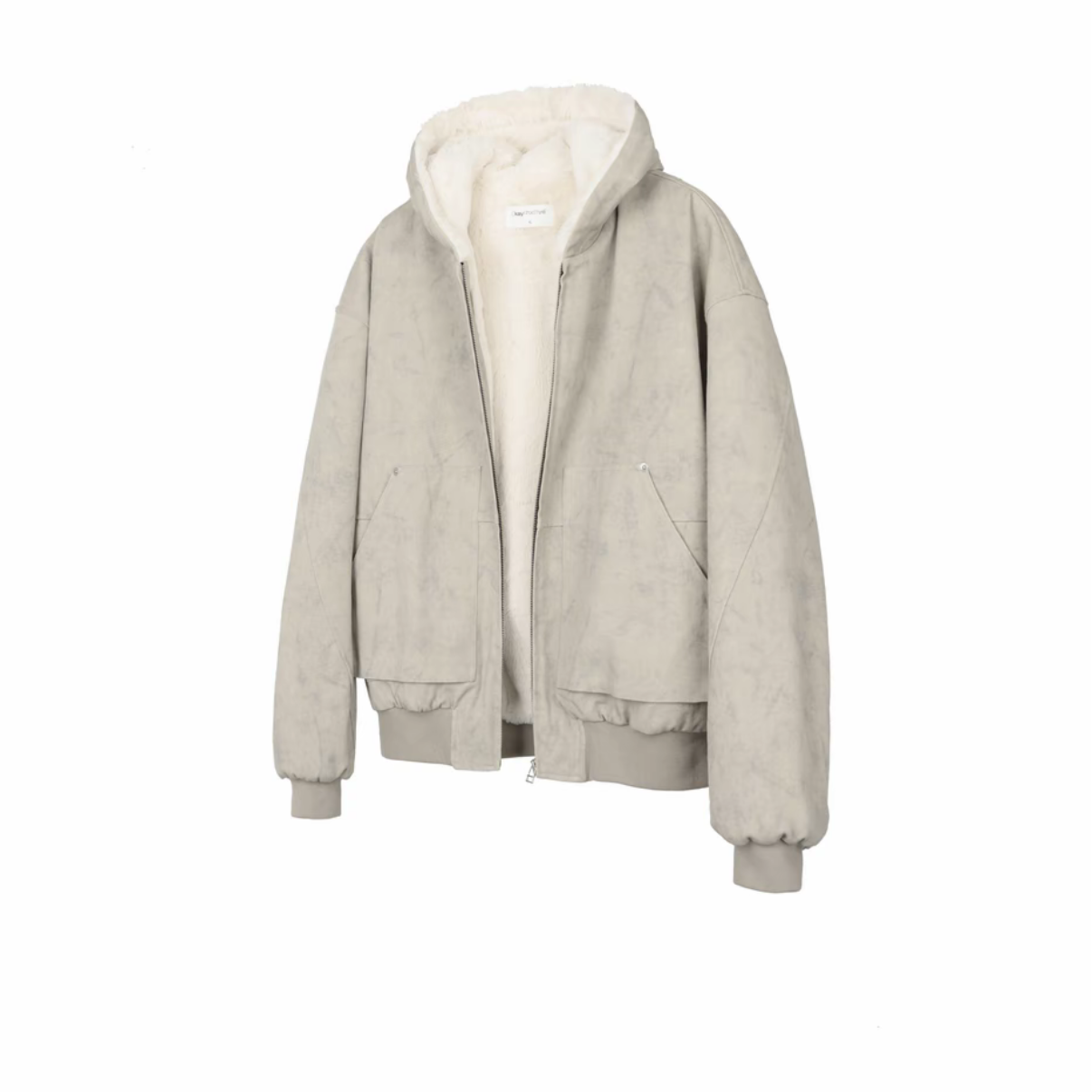 2223 美式cleanfit拉链大理石毛领保暖棉服男外套