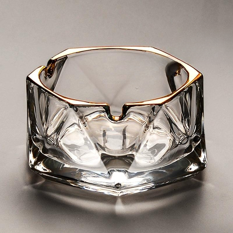 烟灰缸高级感家用客厅高端大气上档次轻奢办公室商用创意玻璃防飞