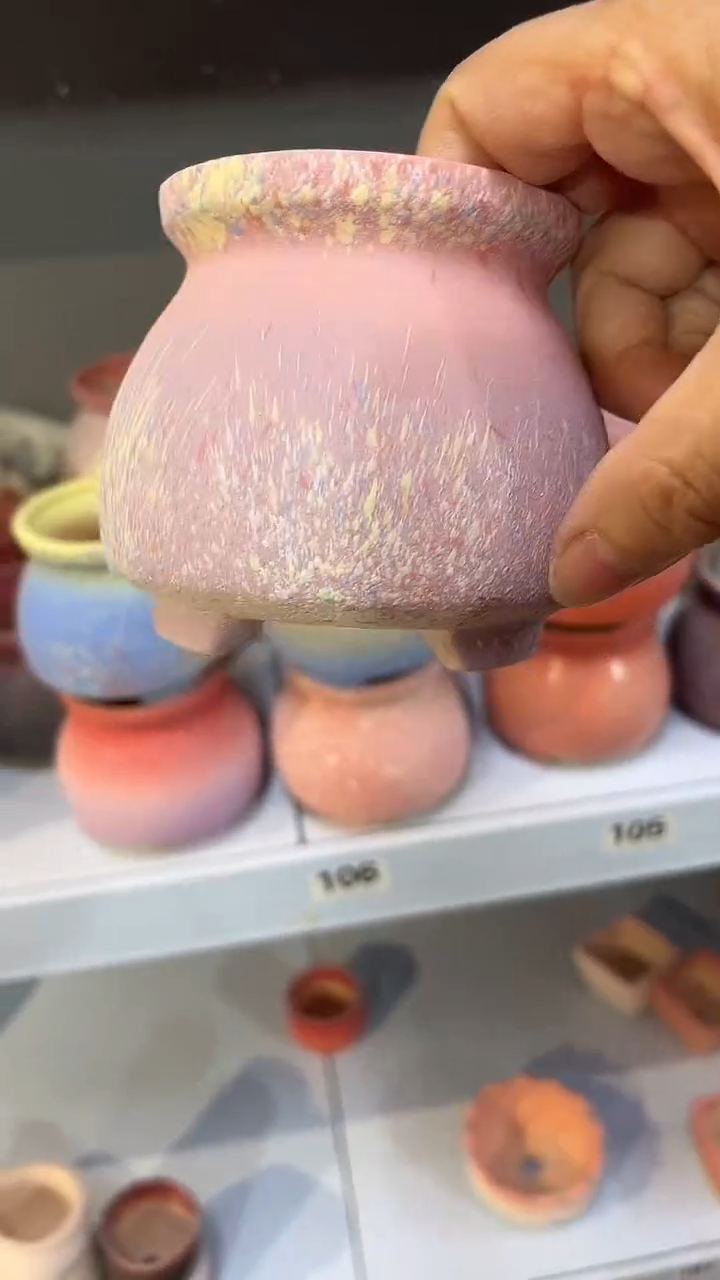 麦饭石粗陶多肉花盆7*7