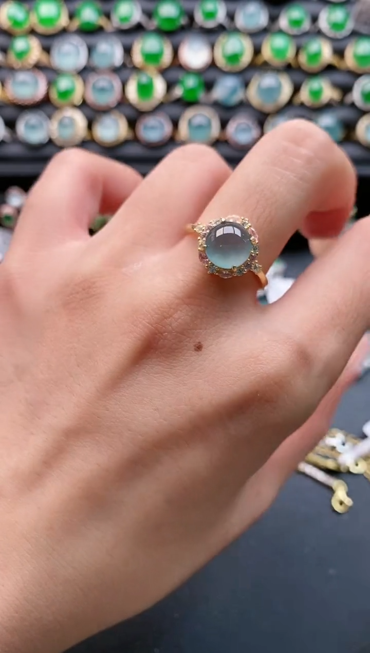 【闪购商品】翡翠戒指银S925镶嵌1111111