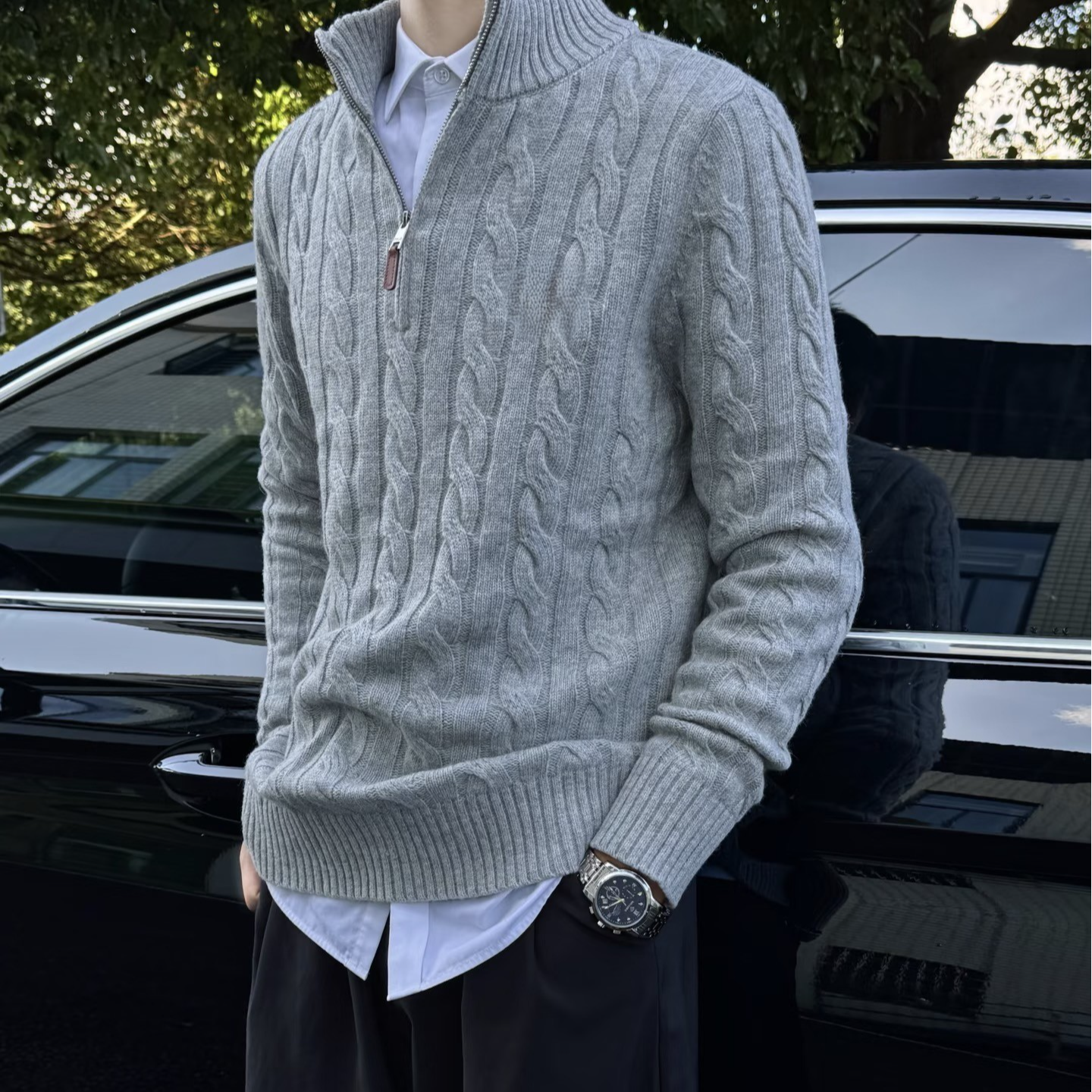 【宇宇专属】老钱风好命哥同款半拉链羊毛衫秋冬必备-男女同款