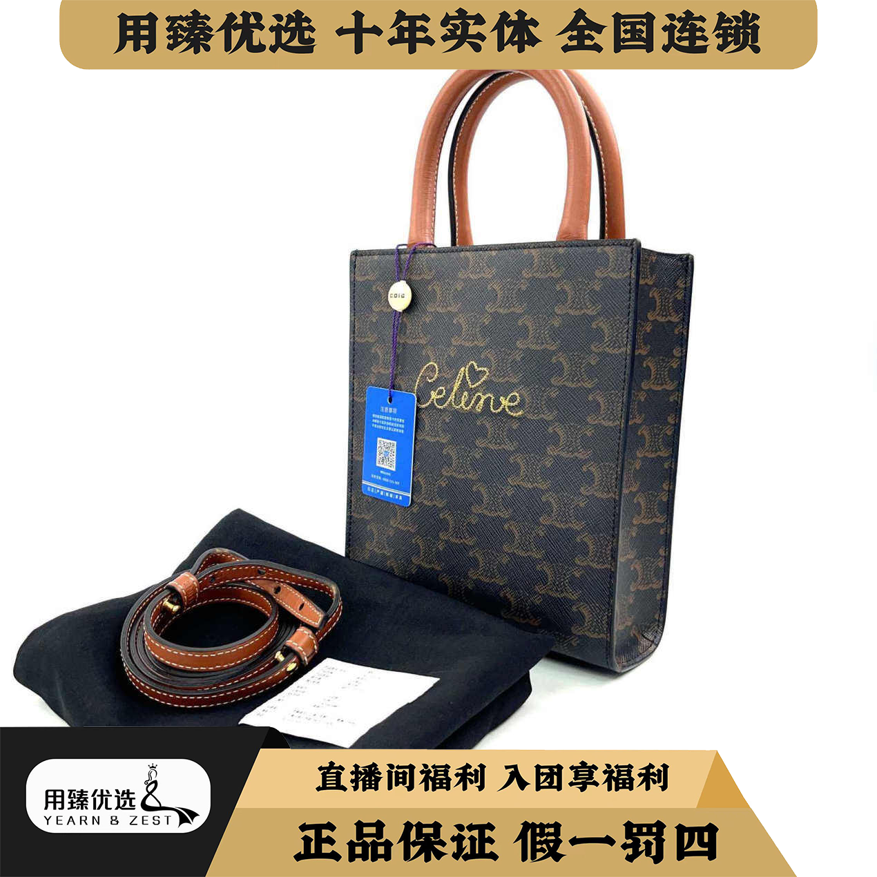 99新 Celine/思琳 赛琳Cabas系列七夕限量版老花琴谱包BE3669056