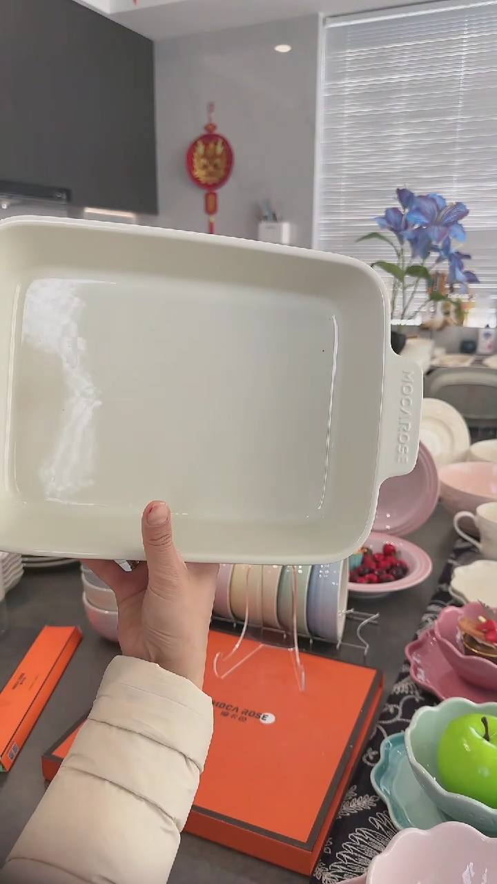 【闪购商品】瓷1个装奶油白11寸大烤盘