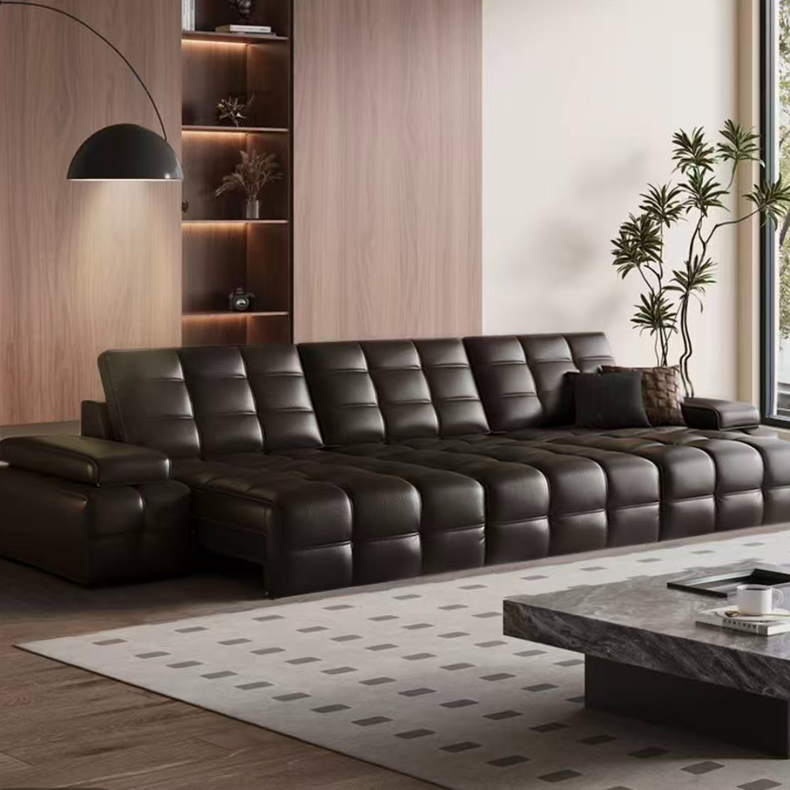 双11【宅至宝】电动劳伦斯客厅智能沙发半青皮头层牛皮平移功能