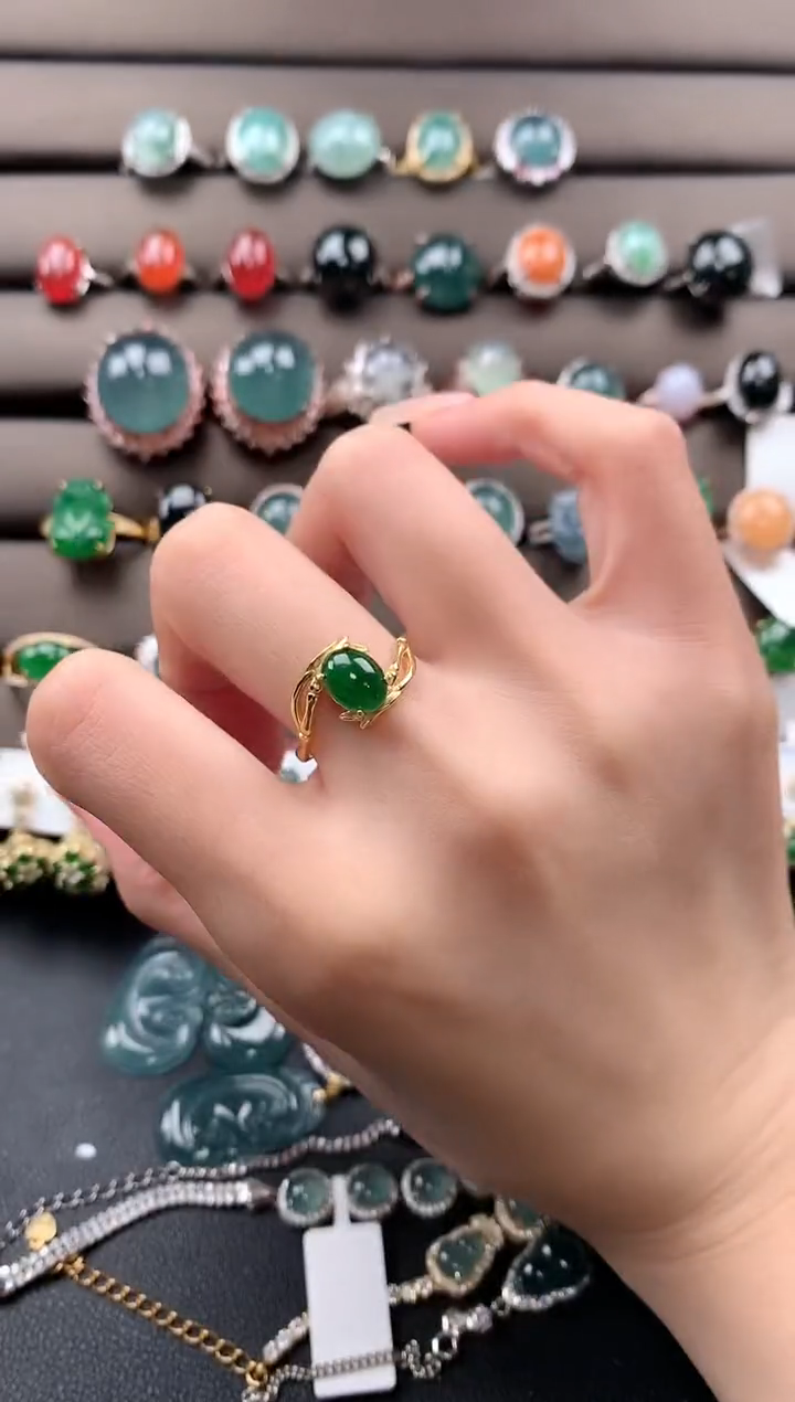 【闪购商品】翡翠戒指银S925镶嵌4324324