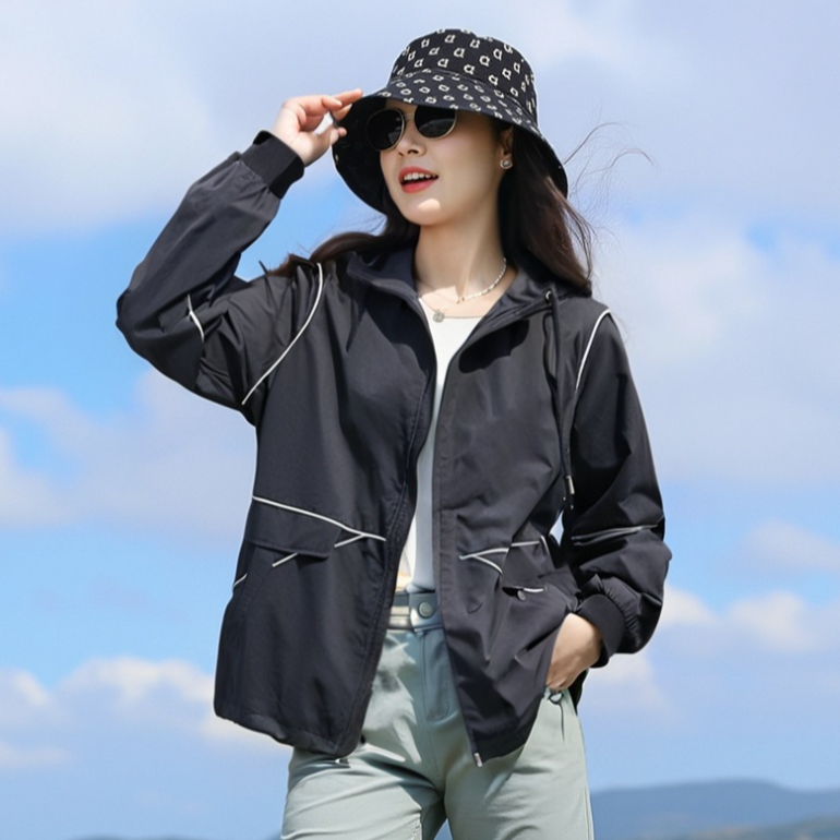 大码女装300斤胖MM秋季新款韩版时尚显瘦冲锋衣外套62909