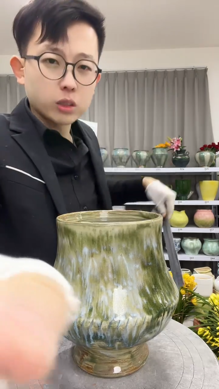 12.3陶瓷花盆直播链接高.      20口14