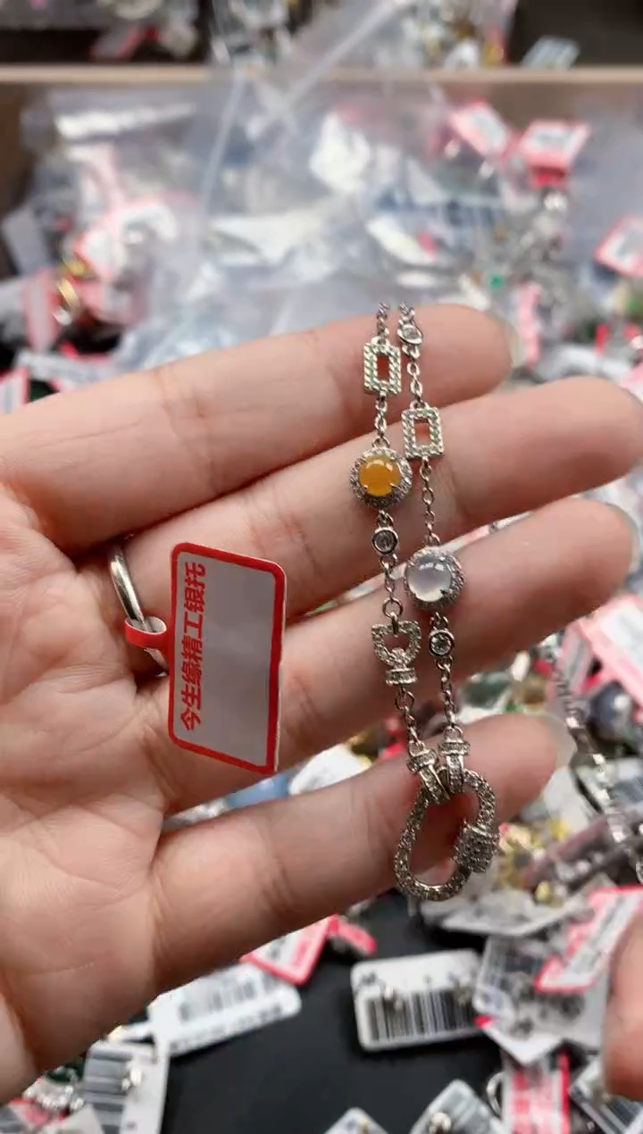 银S925镶嵌戒指翡翠天然A货缅甸翡翠