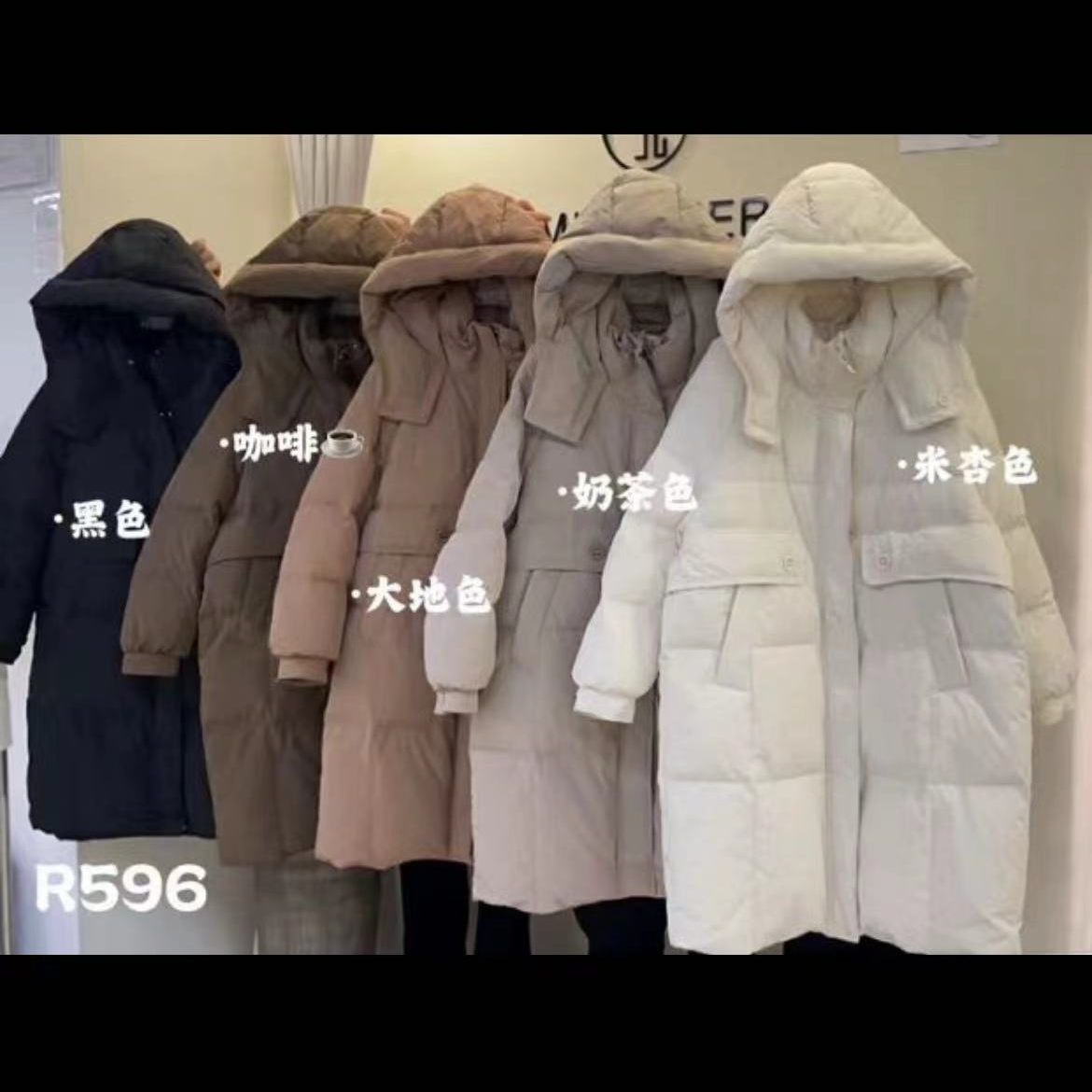 R-596五色连帽羽绒服