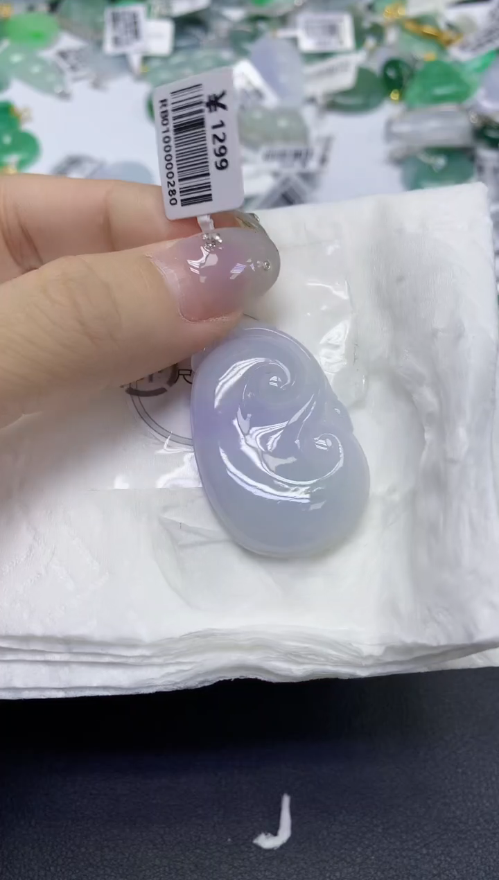 颈饰18K金镶嵌翡翠天然缅甸翡翠A货百元以上9元证书费自理