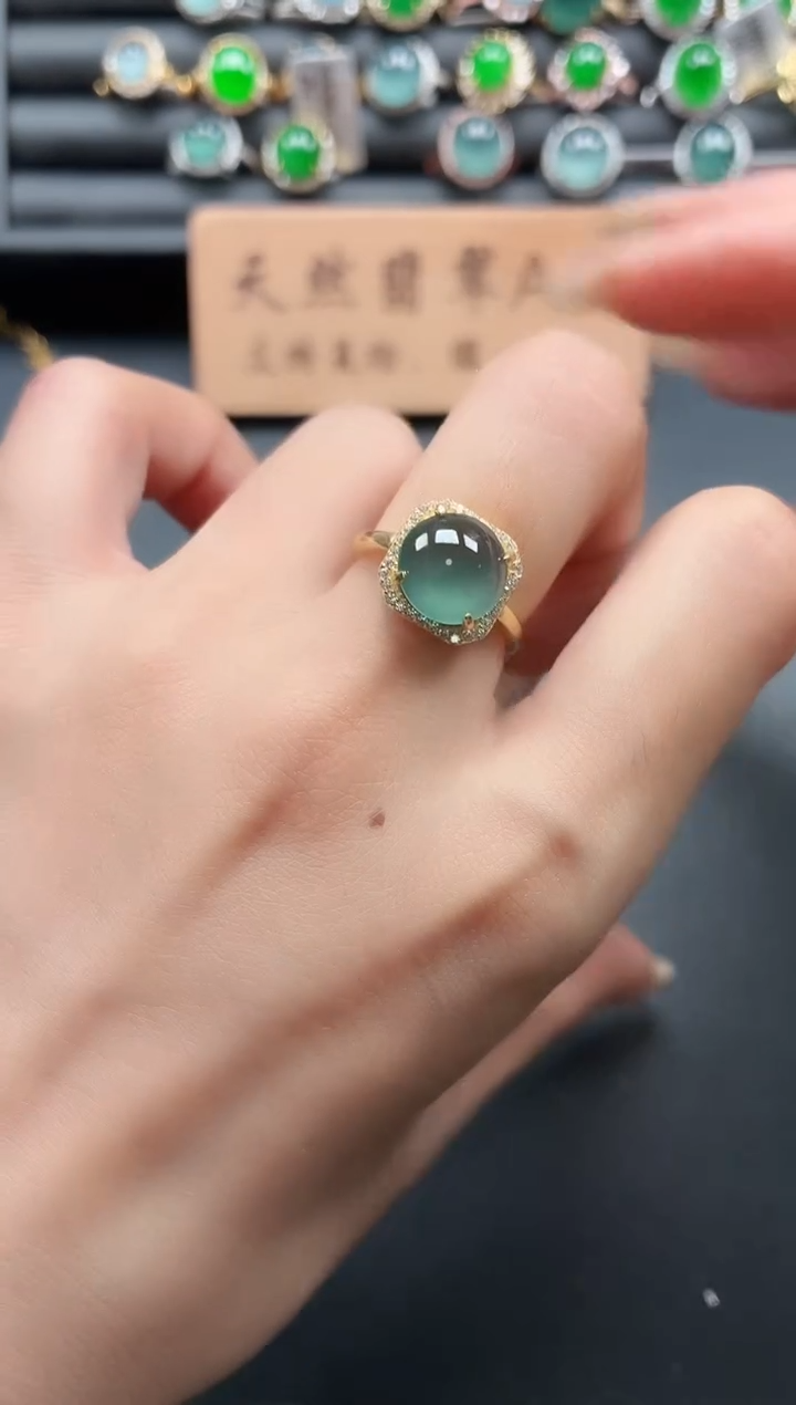 银S925镶嵌戒指翡翠1111111