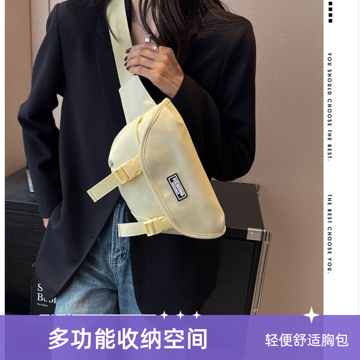 包包女新款潮酷单肩女包春夏ins百搭学生出游防水斜挎包韩系洋气