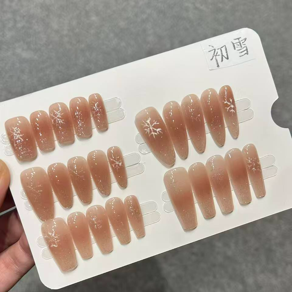 【初雪】纯手工穿戴甲猫眼美甲贴片可拆卸指甲贴片10片装