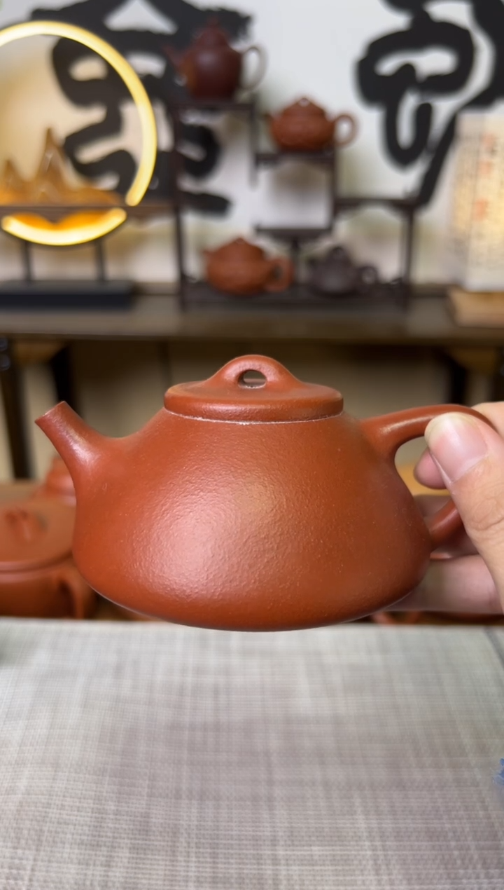 【闪购商品】朱泥茶壶鱼籽朱泥子冶石瓢壶140CC