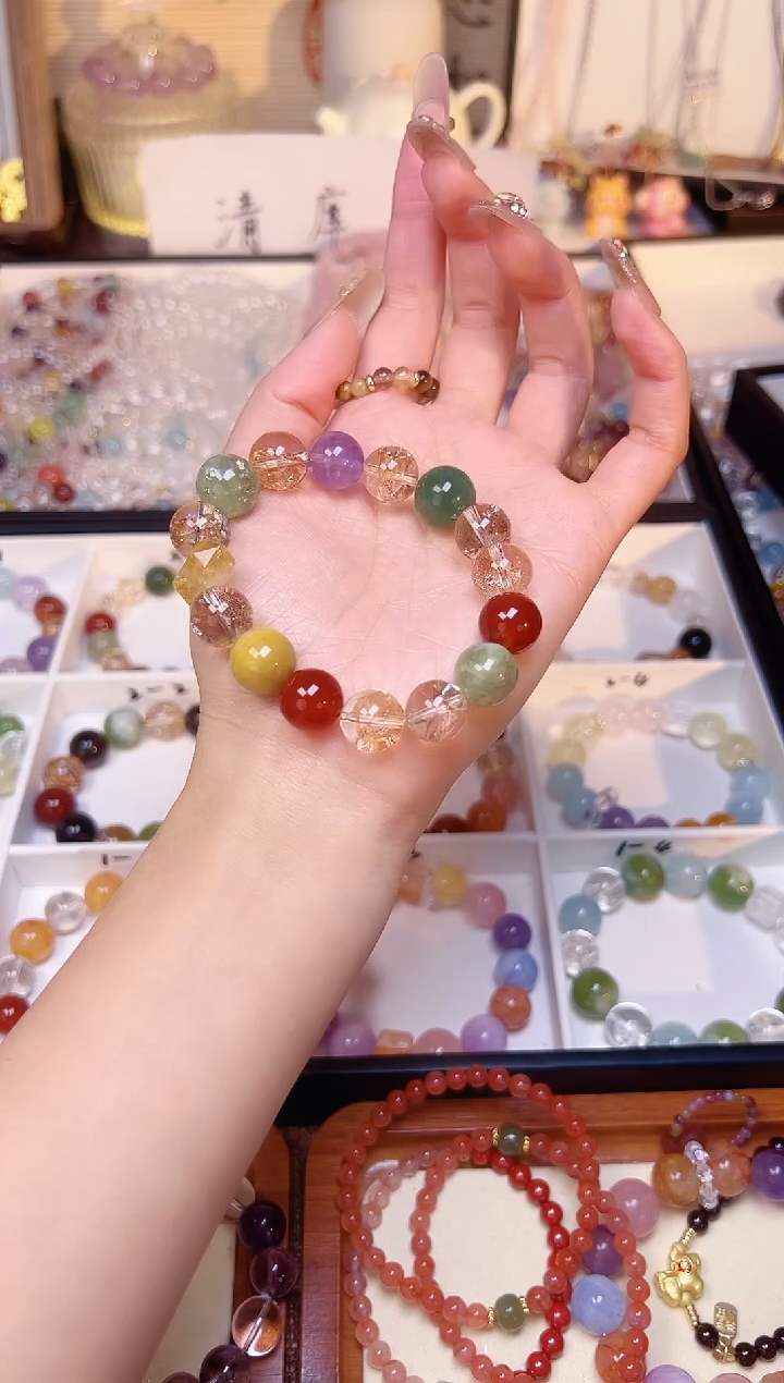 未镶嵌手串水晶金芒