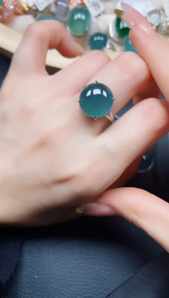 【闪购商品】翡翠戒指银S925镶嵌翡翠