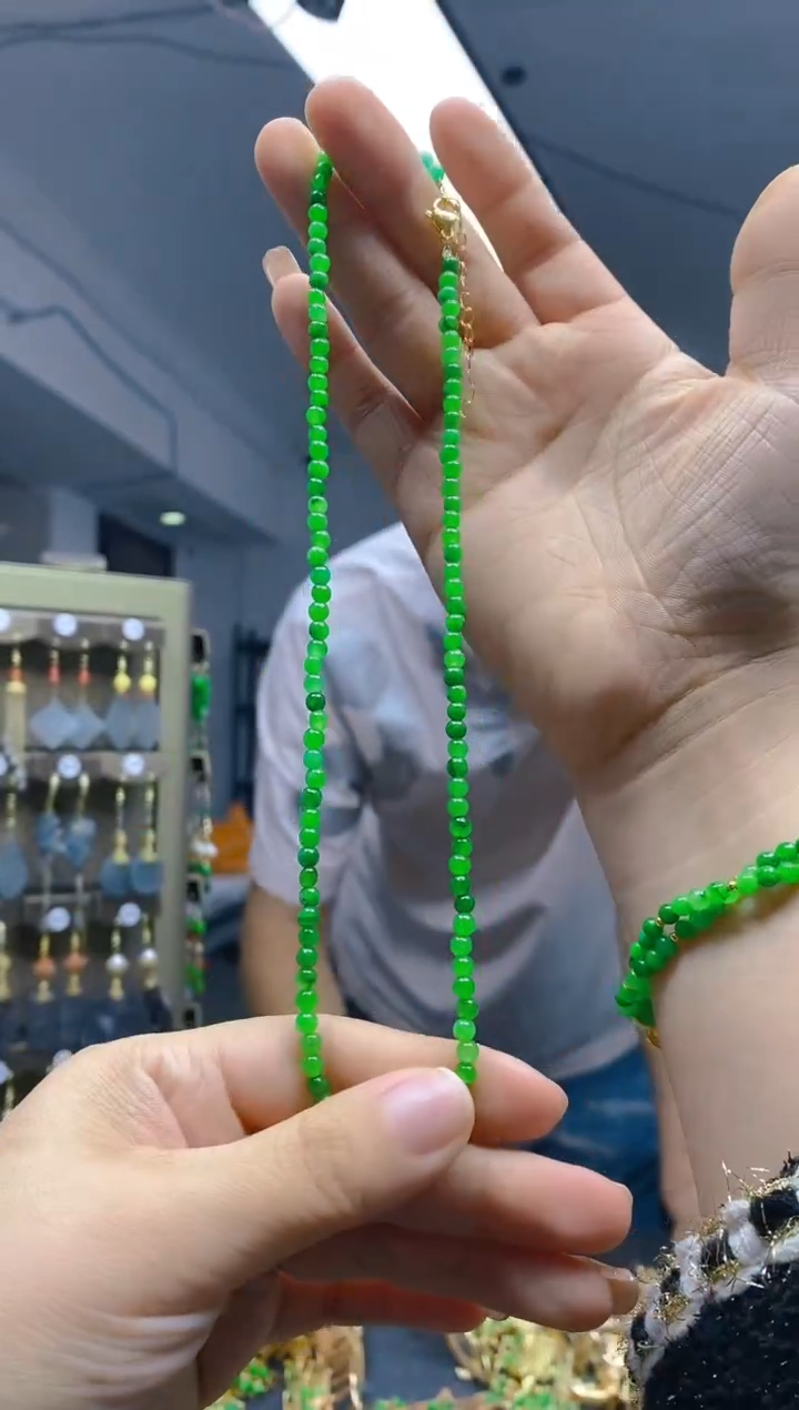 【闪购商品】翡翠耳饰合金0353翡翠锁骨链