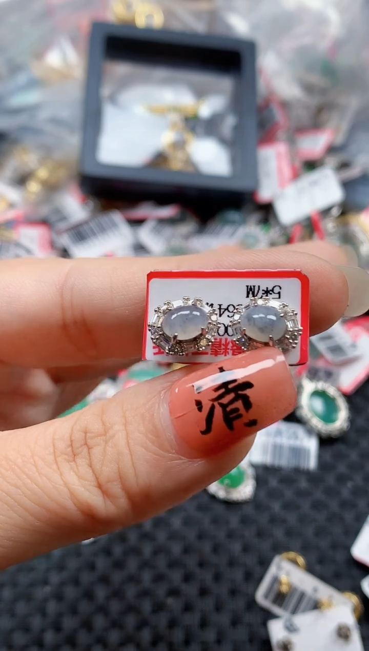 银S925镶嵌戒指翡翠天然A货缅甸翡翠