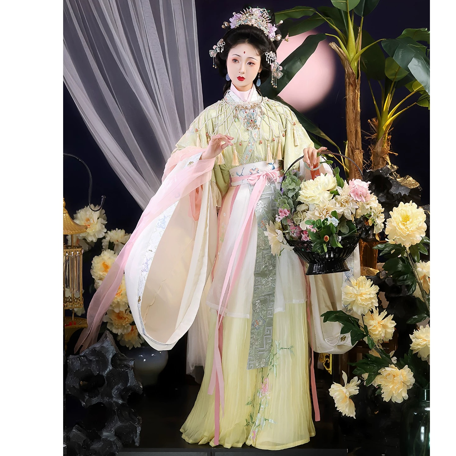 【花丛宿】华姿仪赏原创齐胸夏季汉服大袖新品刺绣宋制重工神仙图
