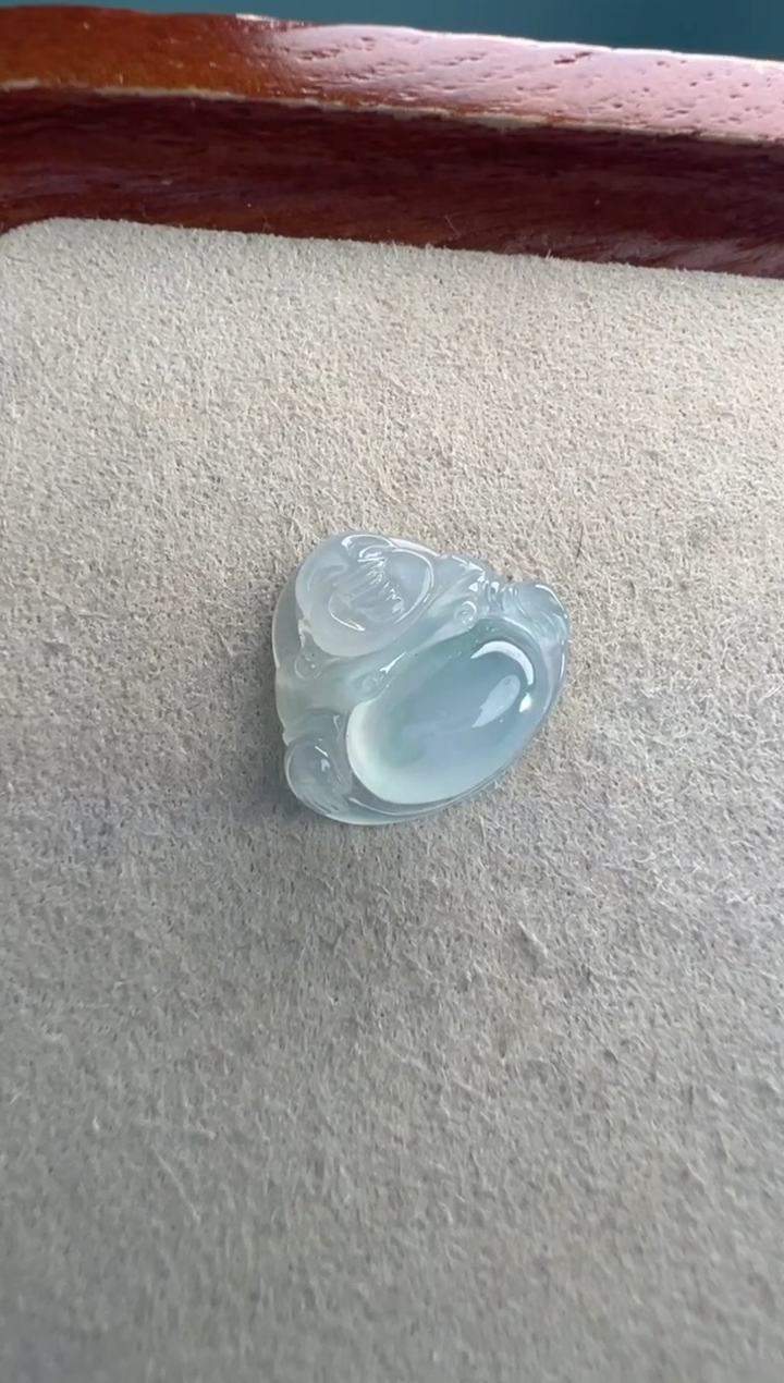 未镶嵌定制翡翠冰飘金丝绿佛公