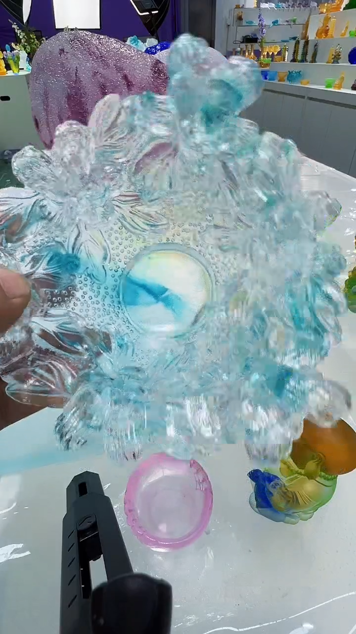 手工艺品琉璃古法琉璃果碟摆件