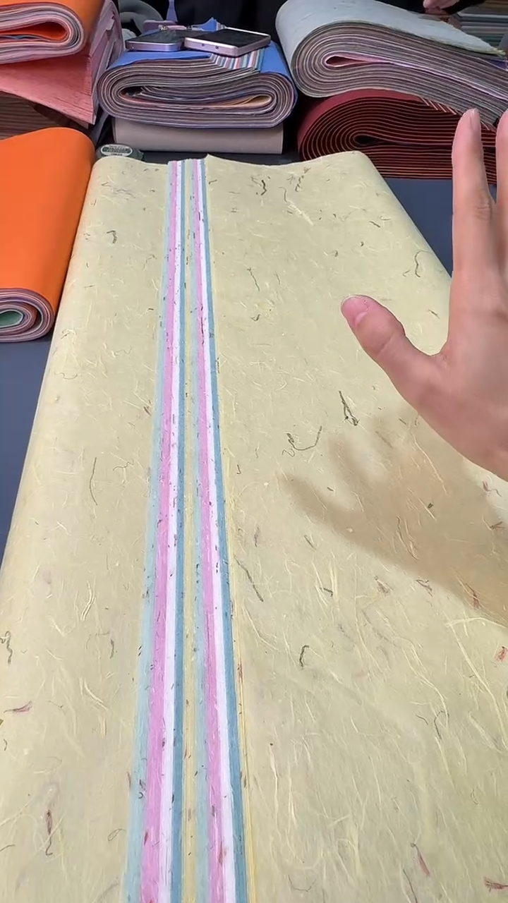 纯手工四尺整张五色50张青丝红花雁楮清水云龙