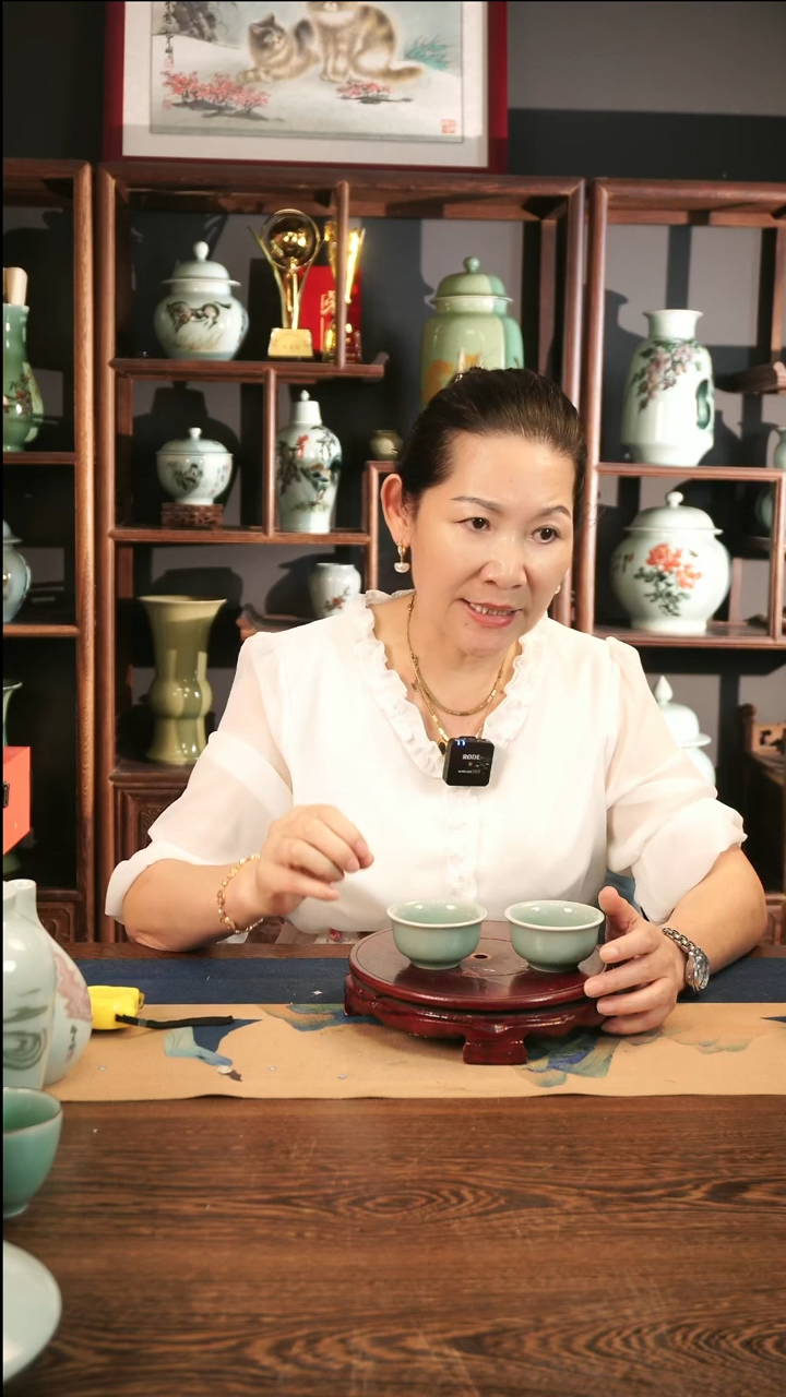 老梅青 撇口杯2只装