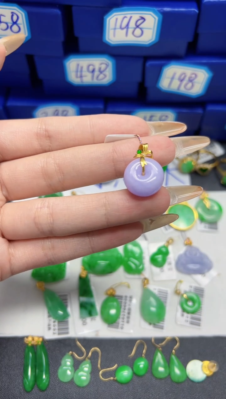 【闪购商品】翡翠颈饰18K金镶嵌Y缅料A货/支持复检/一件