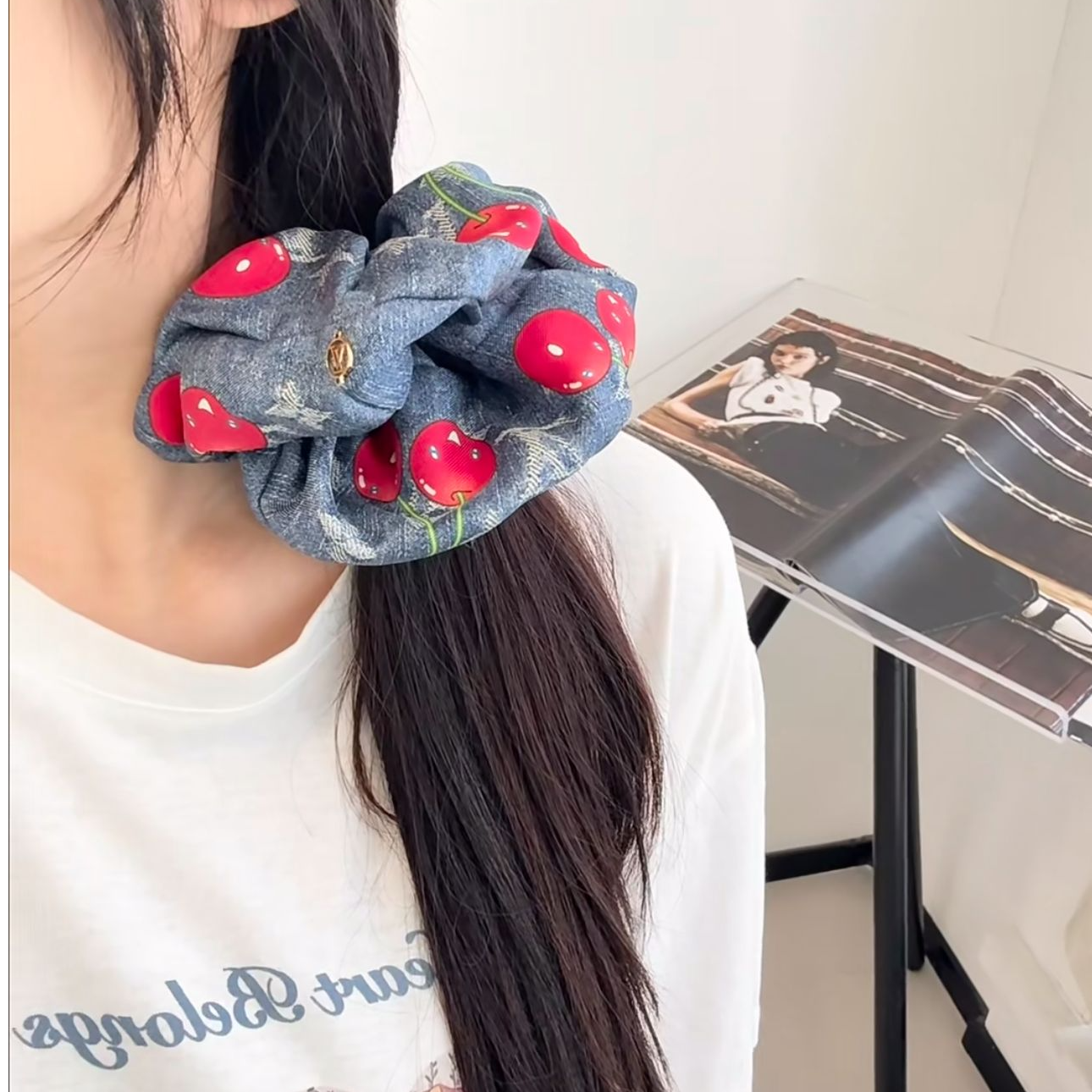 未使用 LouisVuitton/路易威登 村上隆 联名款 印花设计 樱桃发圈