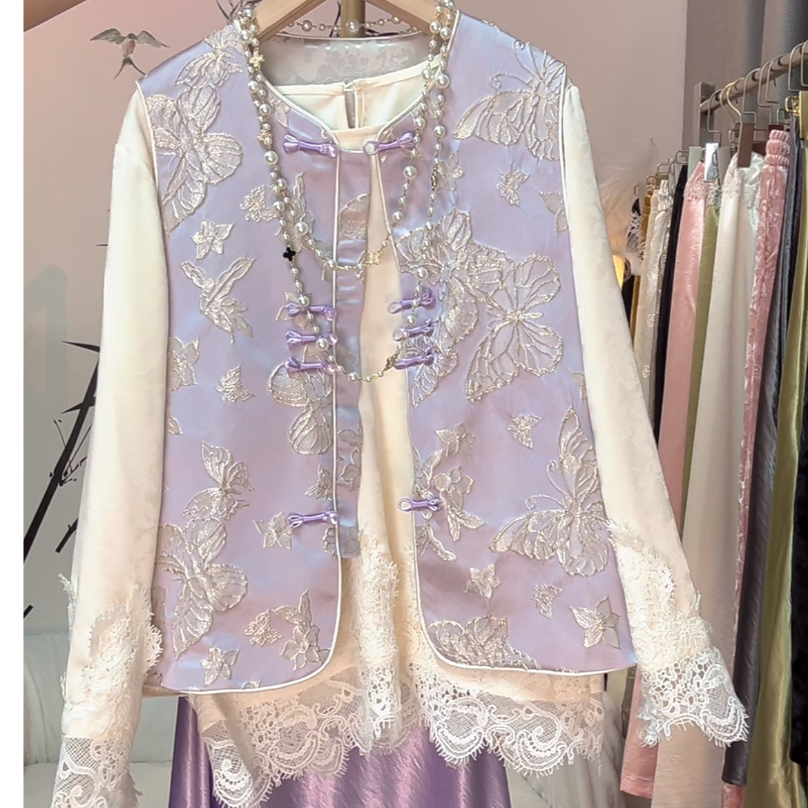 ‘紫罗兰’2025春季新款马甲百搭新中式紫色马夹中国风春季出行穿搭