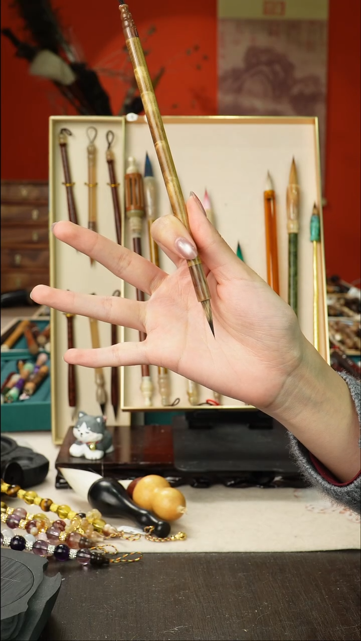 31号孤品高货毛笔链接 清水试笔 蘸墨不退