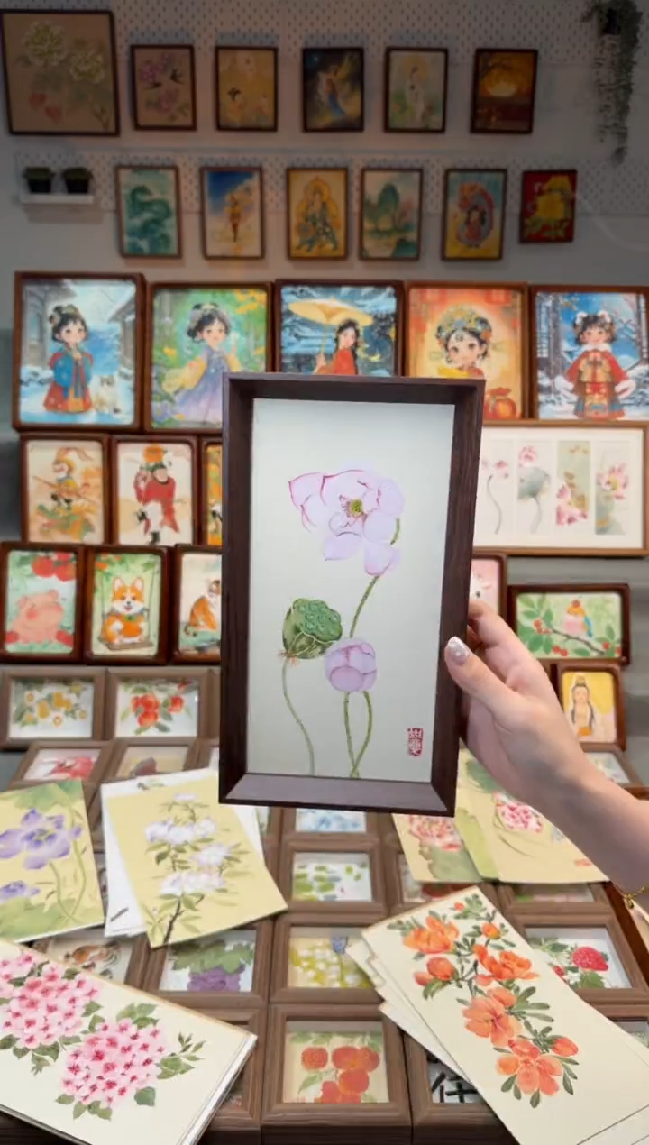 国画玉立荷花 手绘国画27