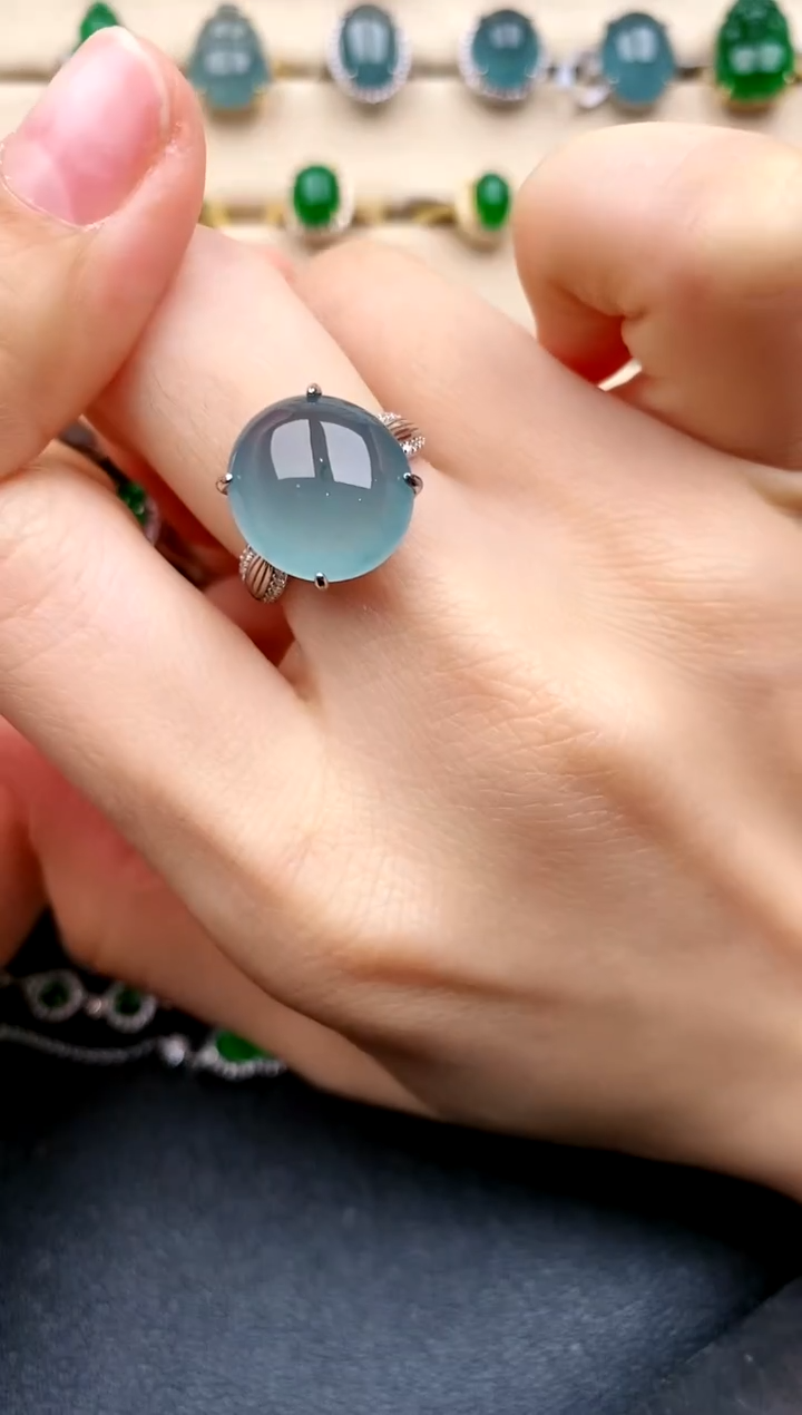 【闪购商品】翡翠戒指银S925镶嵌....