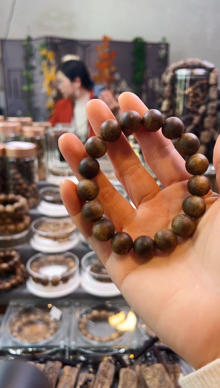 【闪购商品】沉香手串棋楠圆珠单圈