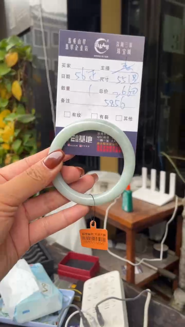 未镶嵌手镯翡翠C 55圆条 5856