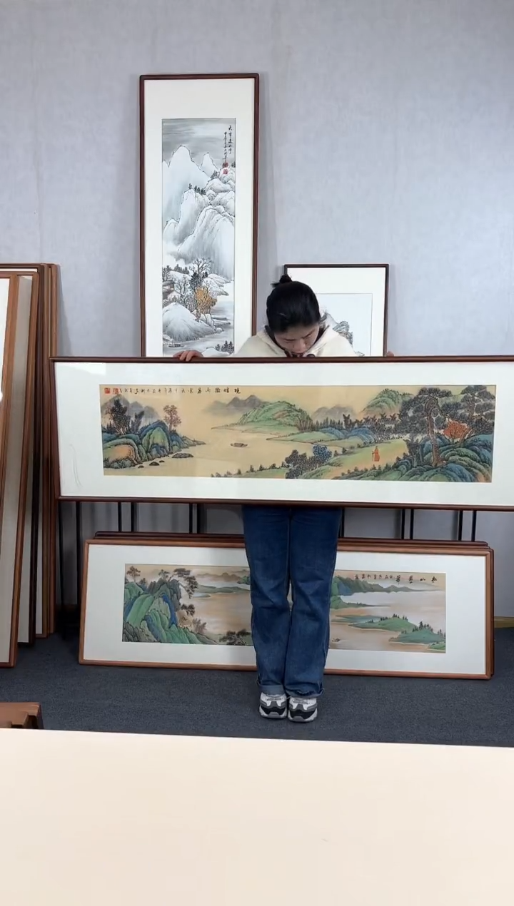 【闪购商品】国画手绘*晓烟微雨碧云天*52*172cm