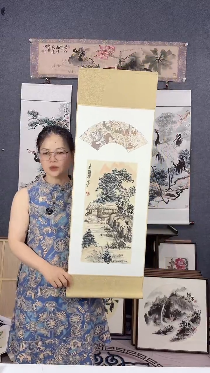 国画90*30吴铁成手绘卷轴