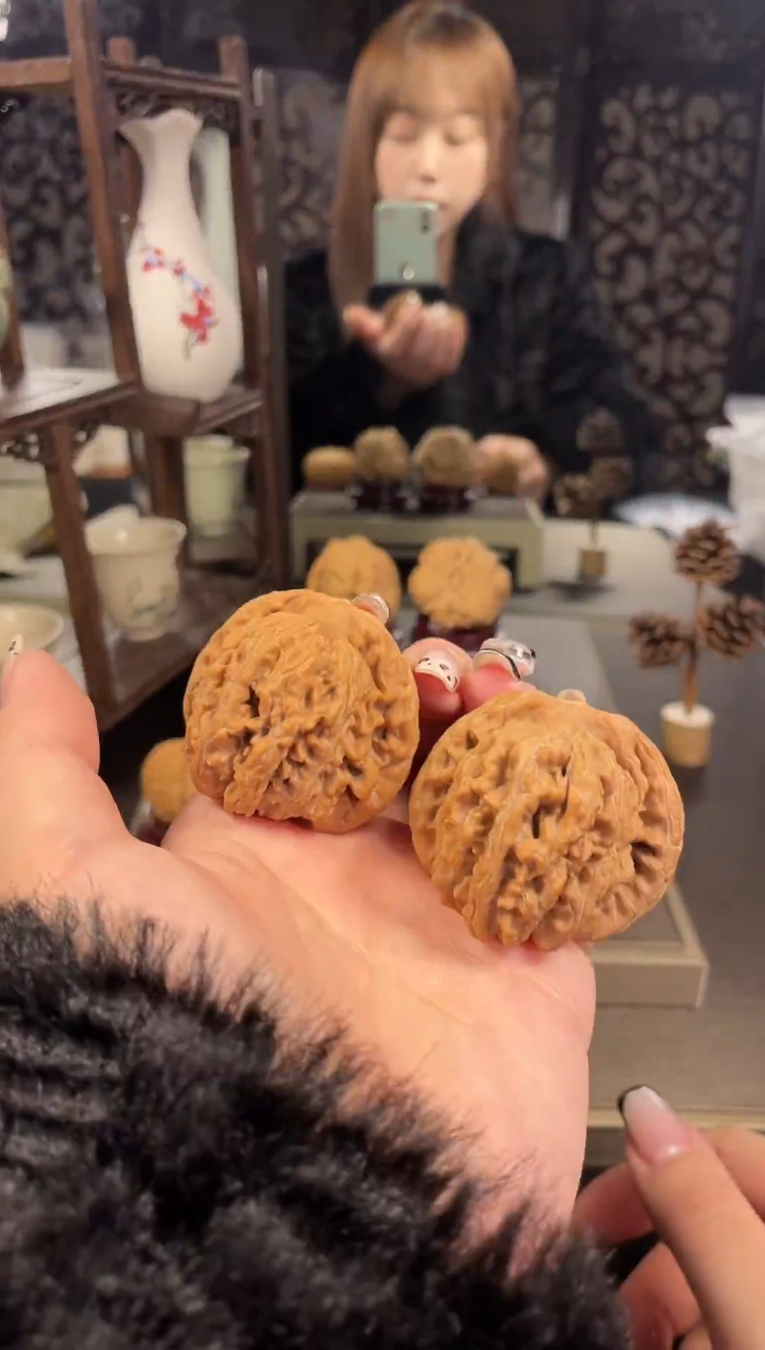 【闪购商品】文玩核桃把件四座楼45尺-14