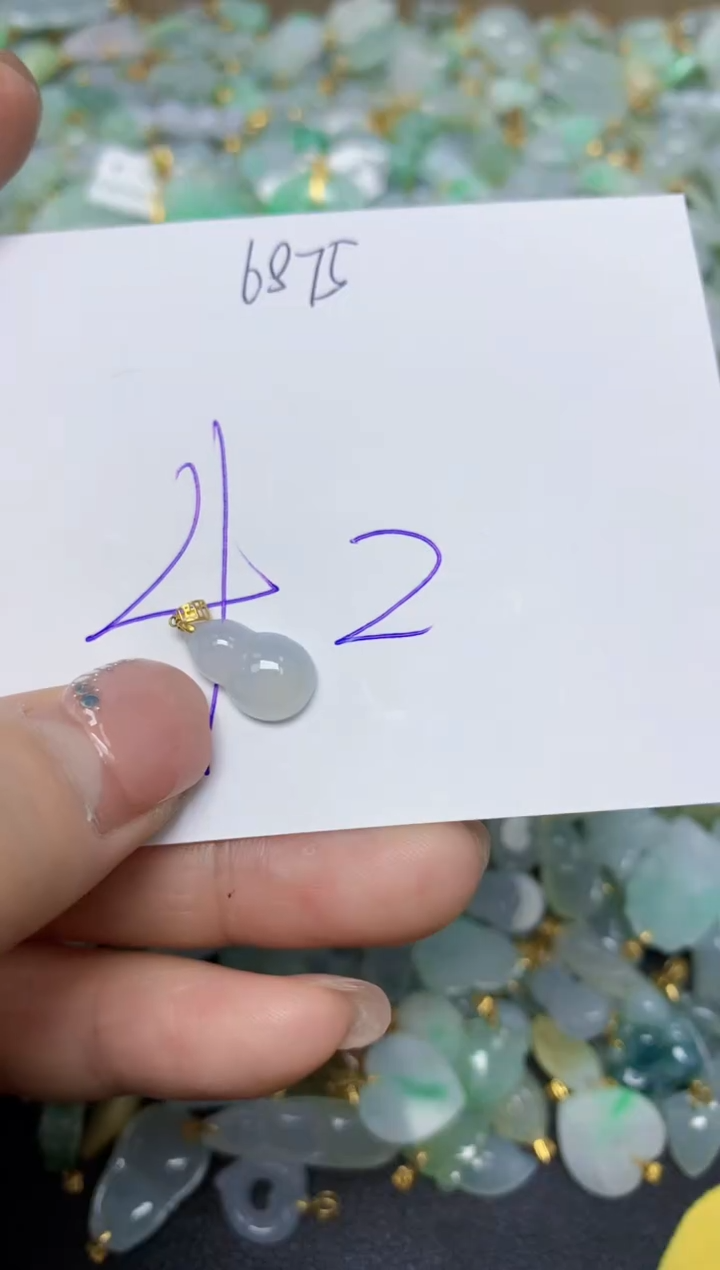 【闪购商品】翡翠挂件18K金镶嵌 天然翡翠A货