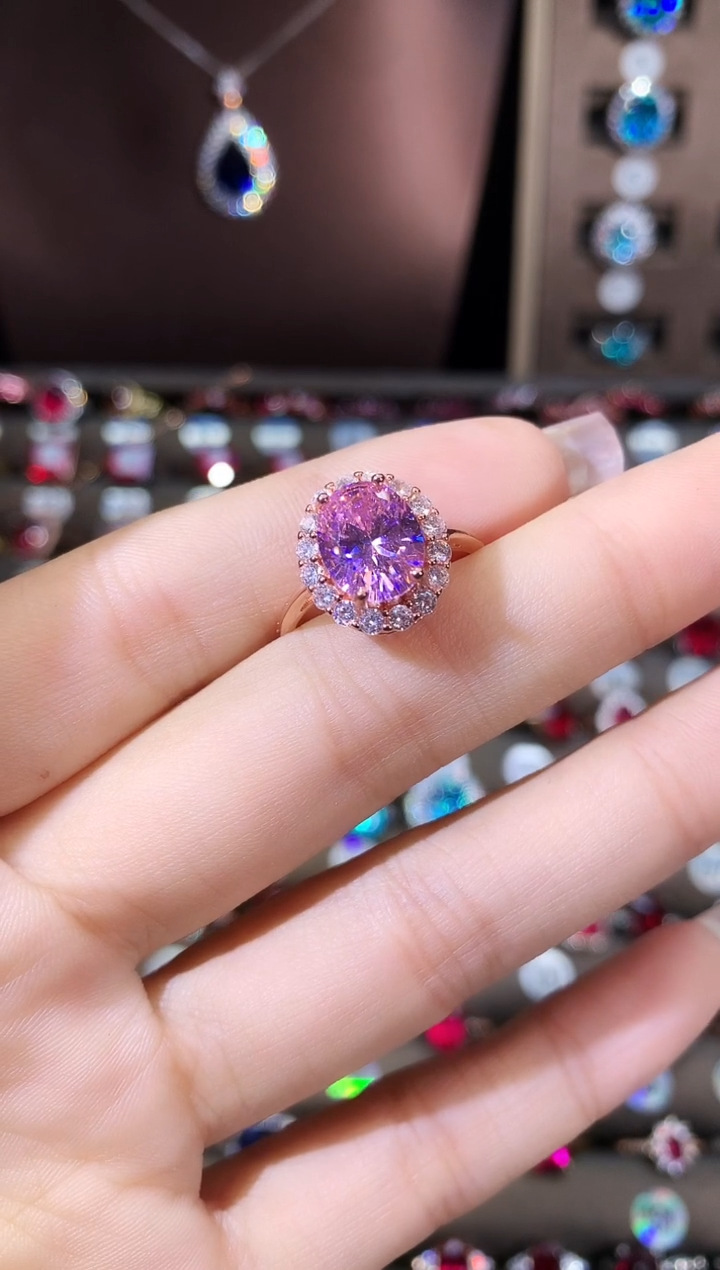 银S925镶嵌戒指碧玺810