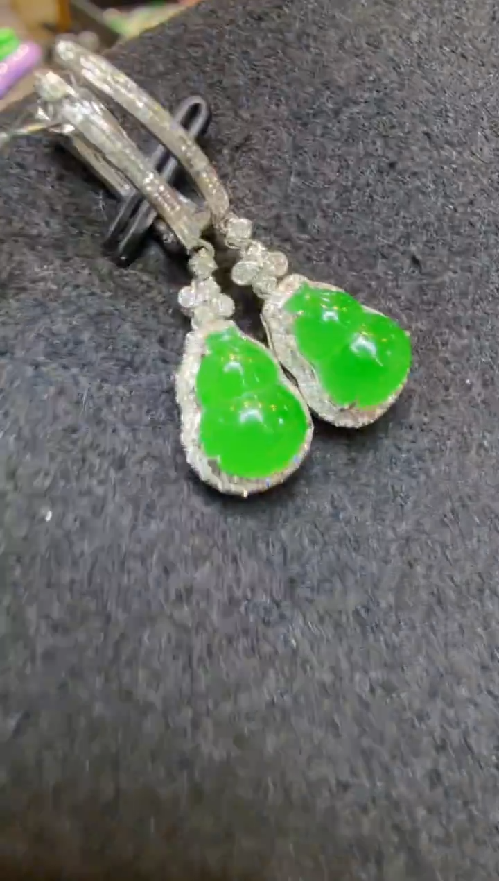 18K金镶嵌翡翠耳饰多样性团购发一件