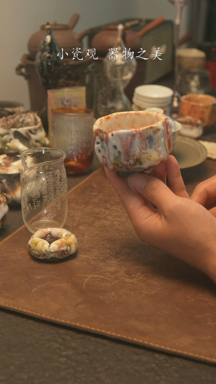 志野釉大杯子主人杯全手工