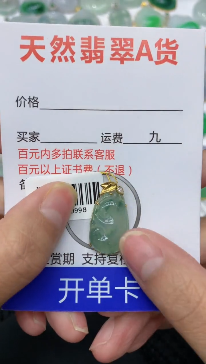 【闪购商品】翡翠颈饰18K金镶嵌111111111