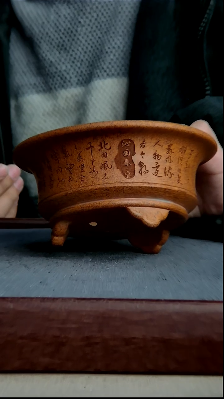 紫砂花盆13*6.5内径尺寸 雪